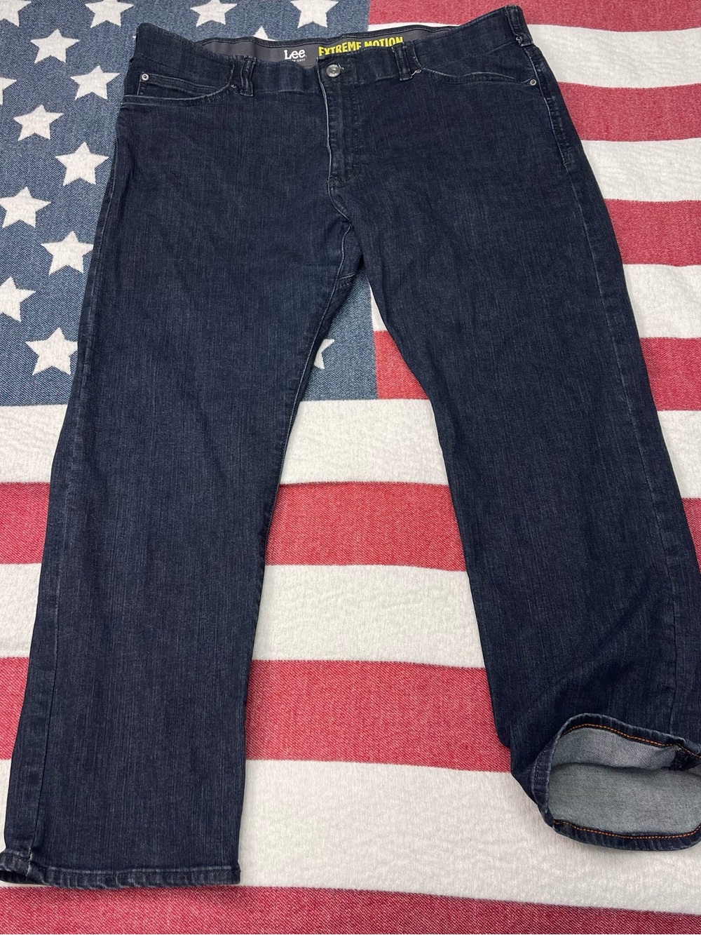Lee Men's Slim Fit Straight Leg Dark Wash Stretch Denim Jeans 42 Regular